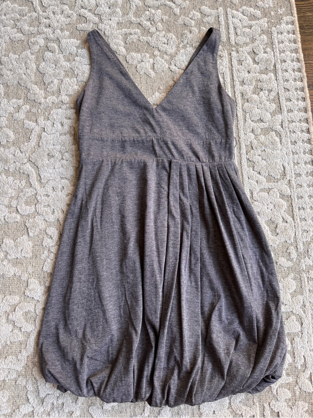Twelve by Twelve Heather Gray V-Neck Bubble-Hem Mini Dress